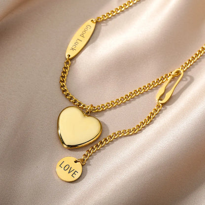 Gold Heart Multilayer Necklace