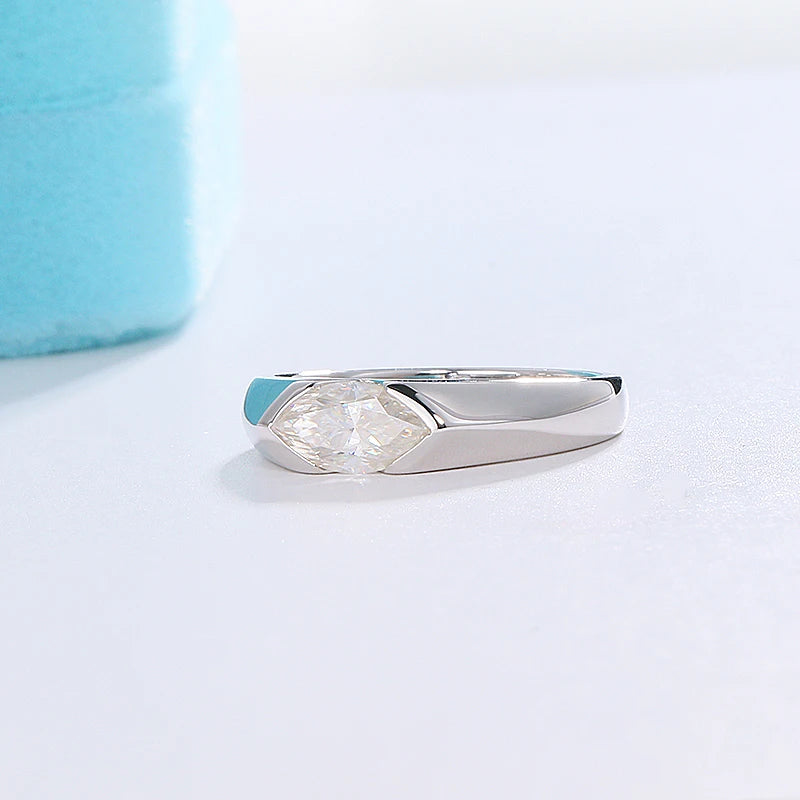 1 Carat Moissanite Marquise Ring