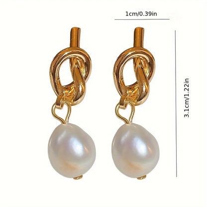 Vintage-Inspired French Knotted Pearl Drop Earrings – Elegant Wedding & Everyday Jewelry