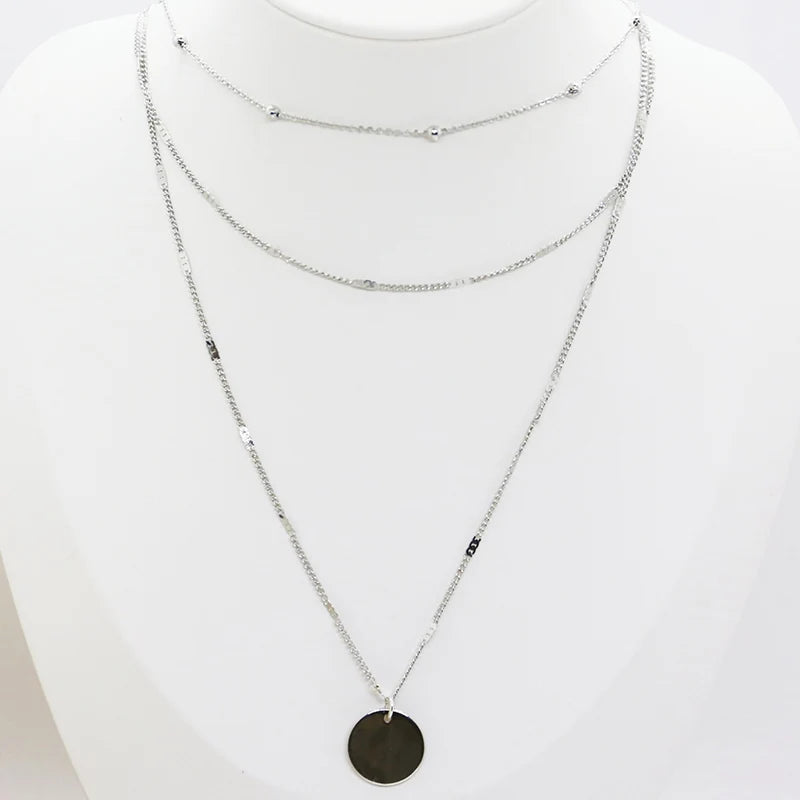 Triple Layer Zircon Clavicle Necklace