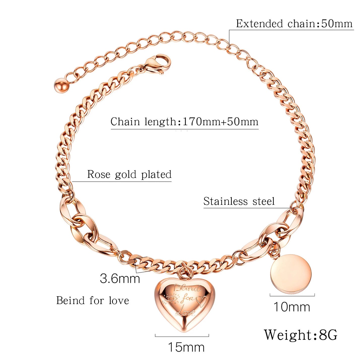 Dainty Heart Link Bracelet – Chic & Stylish