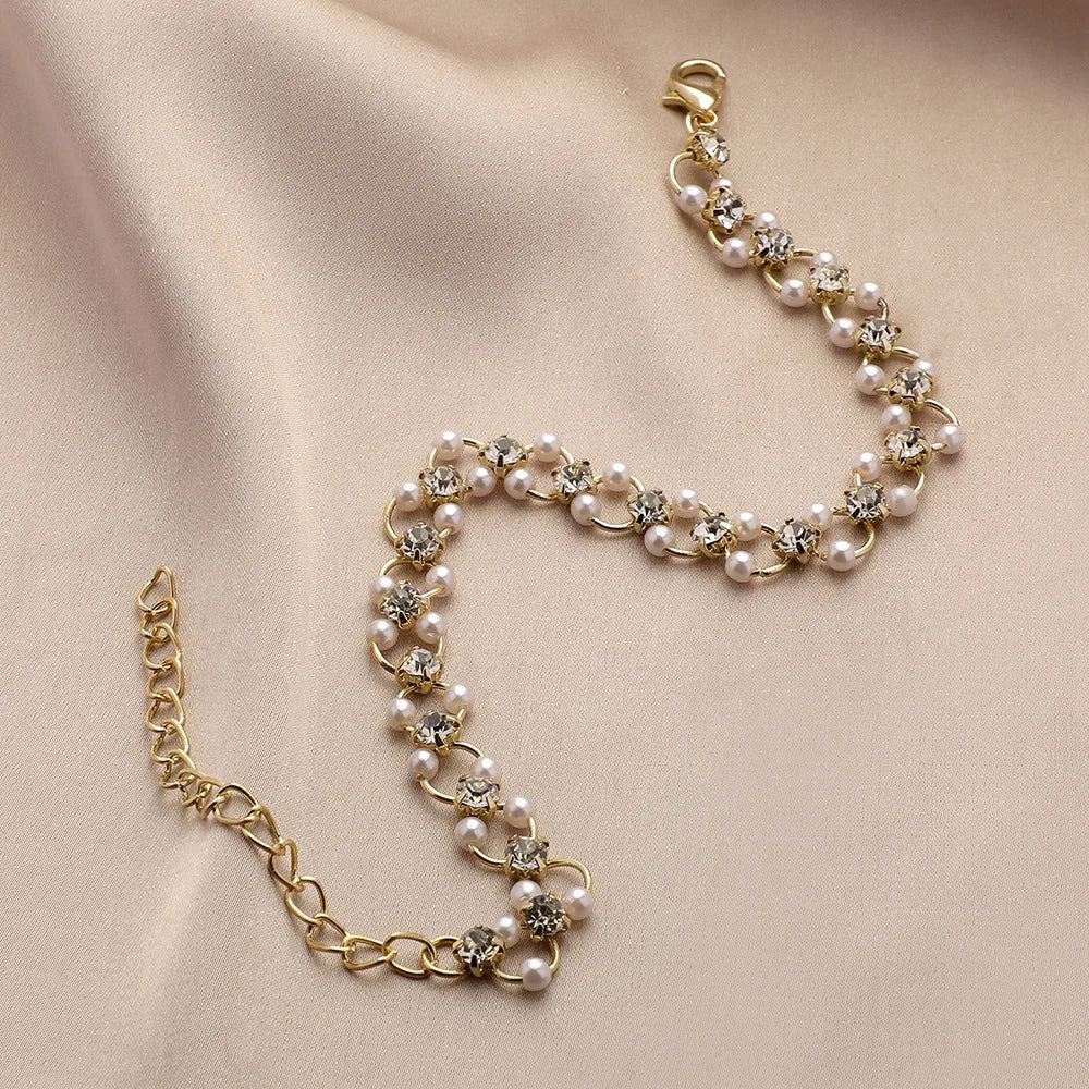 Elegant Pearl Heart Bracelet Set – Timeless Beauty & Grace