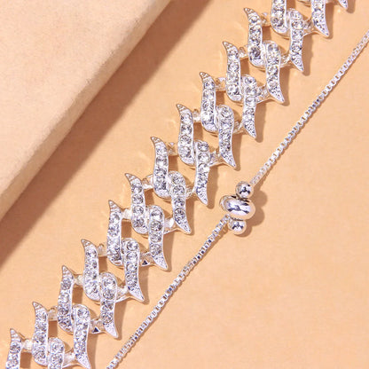 Crystal Cuban Link Anklet