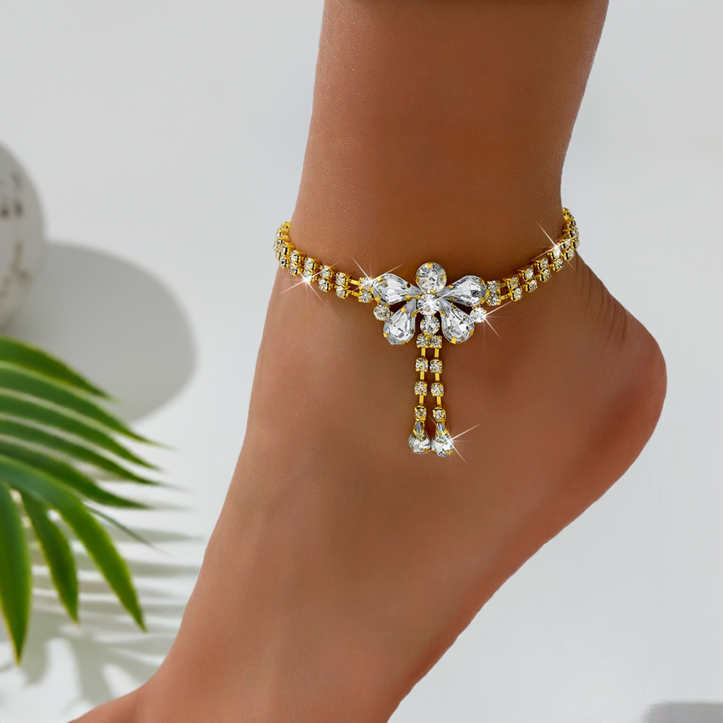 Flower Tassel Chain Anklet